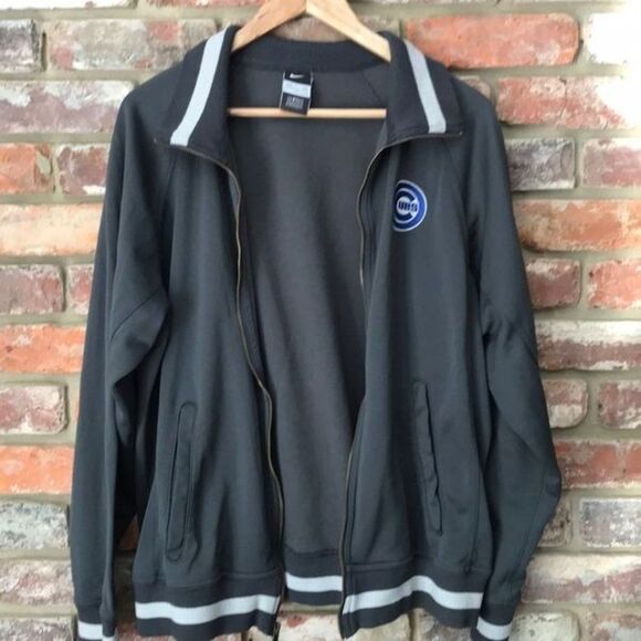 Nike Chicago Cubs Large Long Sleeve Zip Up Jacket Logo Vintage Retro Baseball - Picture 3 of 6